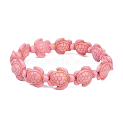 Tortoise Synthetic Turquoise Beads Stretch Bracelets for Women&nbsp;BJEW-JB11691