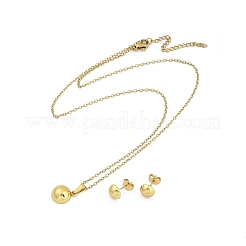 Vacuum Plating 304 & PVD Vacuum Plating 201 Stainless Steel Jewelry Sets&nbsp;SJEW-F146-03G-01