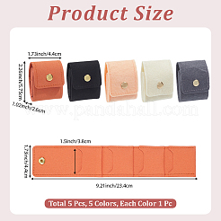 5Pcs 5 Styles PU Leather Jewelry Rolls&nbsp;ABAG-CL0001-69