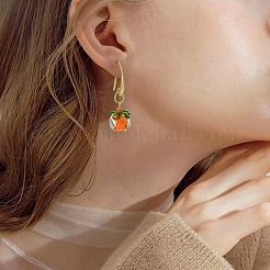 Lampwork Persimmon Dangle Earrings&nbsp;EJEW-TA00227