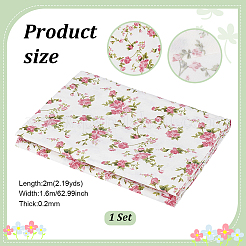 2M Printed Flower Pattern Cotton Fabric&nbsp;AJEW-PH0009-08A