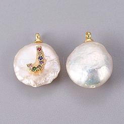 Natural Cultured Freshwater Pearl Pendants&nbsp;PEAR-F008-32G-J