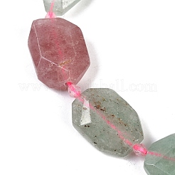 Natural Red & Green Strawberry Quartz Beads Strands&nbsp;G-B125-P28-01