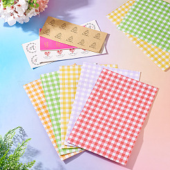20Pcs 5 Colors Rectangle with Tartan Pattern Paper Bags&nbsp;CARB-TA0001-16