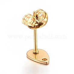 Ion Plating(IP) 304 Stainless Steel Stud Earring Findings&nbsp;LS-STAS-L211-05A-G