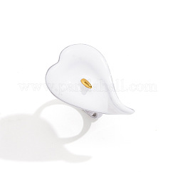 304 Stainless Steel Enamel Flower Finger Rings for Women&nbsp;WG52B0F-01