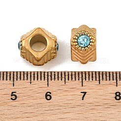 304 Stainless Steel Rhinestone European Beads&nbsp;RB-CBA72D5-04G-01