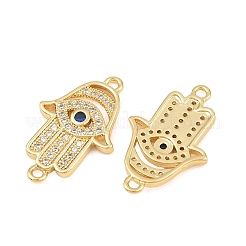 Brass Micro Pave Marine Blue Cubic Zirconia Connector Charms&nbsp;CU-CBAB719-07G-B
