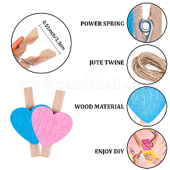 80Pcs 10 Colors Wooden Clips Tacks&nbsp;DIY-CP0012-83