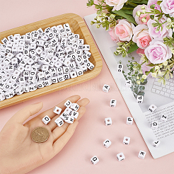 300Pcs Letter Acrylic European Beads&nbsp;OACR-SC0001-70B