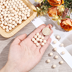 150Pcs Unfinished Wood Beads&nbsp;WOOD-PA0001-83A