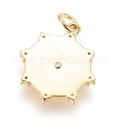 Brass Micro Pave Cubic Zirconia Pendants&nbsp;ZIRC-G150-10