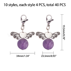 Angel Theme Natural Gemstone Pendants&nbsp;HJEW-PH0001-20AS