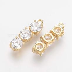 Brass Cubic Zirconia Pendants&nbsp;KK-R015-111G