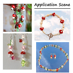 5 Strands Mushroom Handmade Lampwork Beads Strands&nbsp;LAMP-CD0001-09