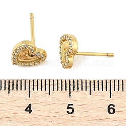 Brass Micro Pave Clear Cubic Zirconia Stud Earrings&nbsp;EJEW-R016-26G-05