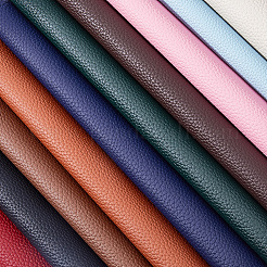 10Pcs 10 Colors Lichee Pattern PVC Sheet Fabric&nbsp;FIND-CL0002-19
