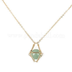 Brass Macrame Pouch Empty Stone Holder for Pendant Necklaces Making&nbsp;NJEW-JN04445-01
