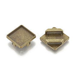 Tibetan Style Alloy Slide Charms Cabochon Settings&nbsp;TIBE-T012-01AB-FF