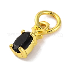 Rack Plating Brass Micro Pave Cubic Zirconia Charms&nbsp;KK-F881-03G-01