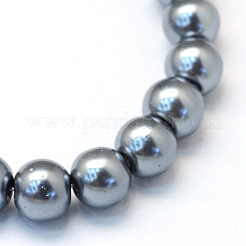 Baking Paint Pearlized Glass Pearl Round Bead Strands&nbsp;X-HY-Q003-10mm-12