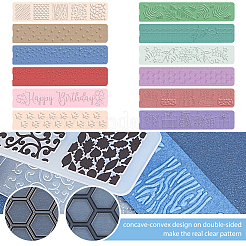 12Pcs 12 Patterns Plastic Fondant Stencil&nbsp;DIY-GL0001-56B