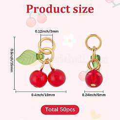 50Pcs Glass & Acrylic Beaded Charms&nbsp;GLAA-SC0002-77
