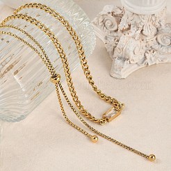 Ion Plating(IP) 304 Stainless Steel Chain Necklaces&nbsp;NJEW-M078-14G