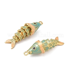 Brass Micro Pave Cubic Zirconia Pendants with Enamel&nbsp;KK-H526-03G-05