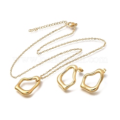 Irregular 304 Stainless Steel Pendant Necklace & Stud Earrings Sets for Women&nbsp;SJEW-E052-01G