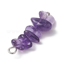 8Pcs 8 Styles Mixed Gemstone & Handmade Lampwork Chip Beaded Pendants&nbsp;PALLOY-JF03054