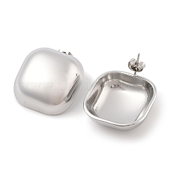 304 Stainless Steel Square Stud Earrings&nbsp;EJEW-B108-02P