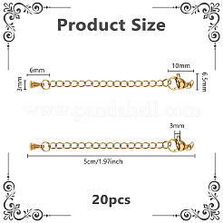 20Pcs 304 Stainless Steel Chain Extender&nbsp;STAS-DC0016-92G