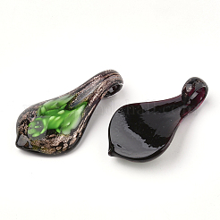 Handmade Gold Sand Lampwork Big Pendants&nbsp;LAMP-S189-18-B