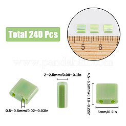240Pcs 2-Hole Baking Paint Opaque Colours Glass Seed Beads&nbsp;SEED-SC0001-12E