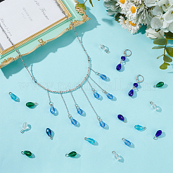 16Pcs 6 Style Glass Pendants&nbsp;PALLOY-PH01796