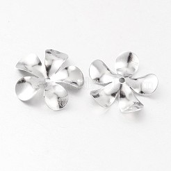 Tarnish Resistant Flower 5-Petal 316 Surgical Stainless Steel Bead Caps&nbsp;X-STAS-M257-01