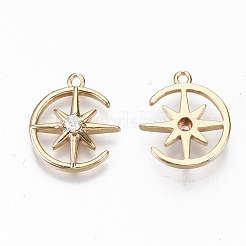 Brass Micro Pave Cubic Zirconia Pendants&nbsp;X-KK-S359-063-RS