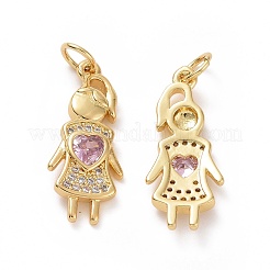 Brass Cubic Zirconia Pendants&nbsp;ZIRC-I062-01G