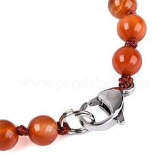 Natural Carnelian Flower Pendant Necklaces&nbsp;NJEW-N064-08E