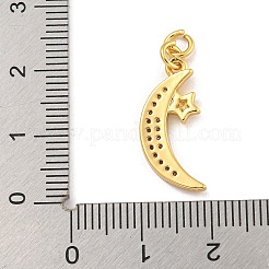 Rack Plating Brass Micro Pave Cubic Zirconia Pendants&nbsp;KK-G513-15G