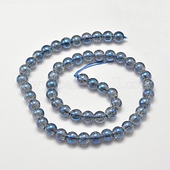 Electroplate Synthetic Crackle Quartz Bead Strands&nbsp;EGLA-J067-8mm-FR01