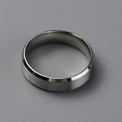 Matte Style 304 Stainless Steel Wide Band Finger Rings for Women Men&nbsp;RJEW-WH0009-14E-P