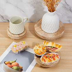 3Pcs Wooden Round Display Base for Bathroom&nbsp;AJEW-FH0006-62