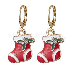 5Pairs 5 Styles Christmas Theme Alloy Enamel Dangle Earrings&nbsp;EJEW-JE05826