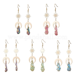 Natural Quartz Crystal Dangle Earrings&nbsp;EJEW-JE06409