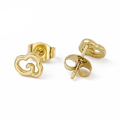 PVD Vacuum Plating 304 Stainless Steel Tiny Cloud Stud Earrings for Women&nbsp;EJEW-P212-08G