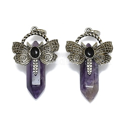 Natural Mixed Stone Faceted Pointed Bullet Big Pendants&nbsp;G-Q165-01AS