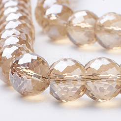 Electroplated Glass Beads Strands&nbsp;X-EGLA-Q092-8mm-A10