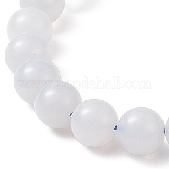 Natural Blue Chalcedony Round Beaded Stretch Bracelet&nbsp;BJEW-JB07701